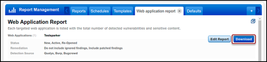 Qualys WAS - Download Web Application Report